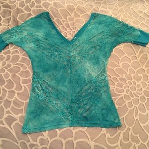 BKE Teal Lace Shirt