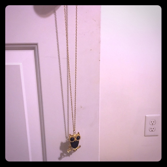 Gold and Black Owl Necklace