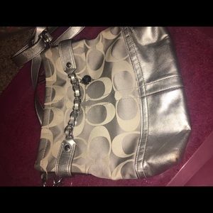 Silver Coach Crossbody