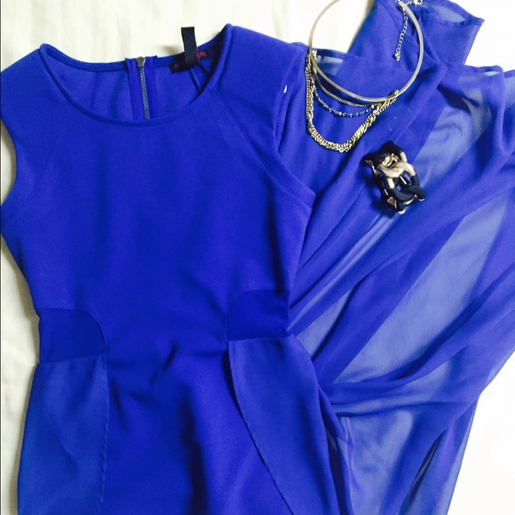 Blue high low dress