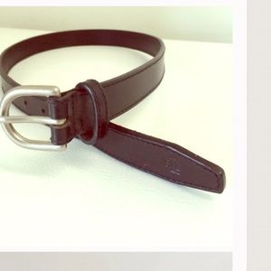 Ralph Lauren Black Leather Belt Silver Buckle
