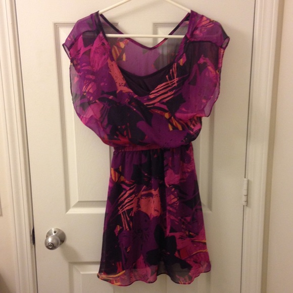 Purple floral print Express dress