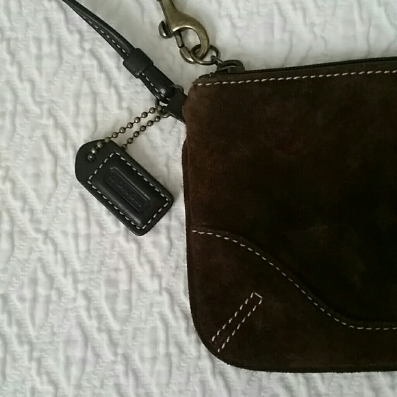 Coach chocolate brown sueded wristlet - Picture 2 of 4