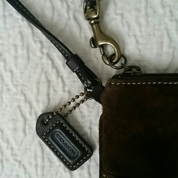 Coach chocolate brown sueded wristlet - Picture 4 of 4