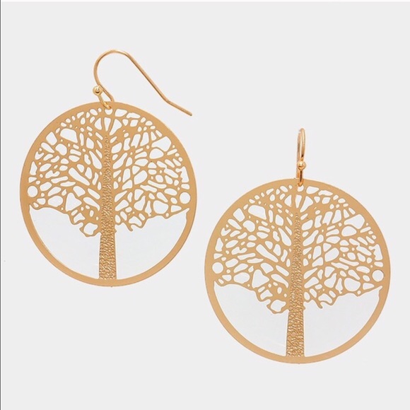 Tree of Life Cut Out Earrings - Picture 2 of 3