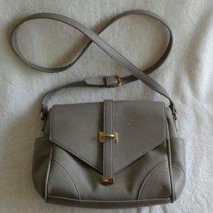 Gray cross body purse