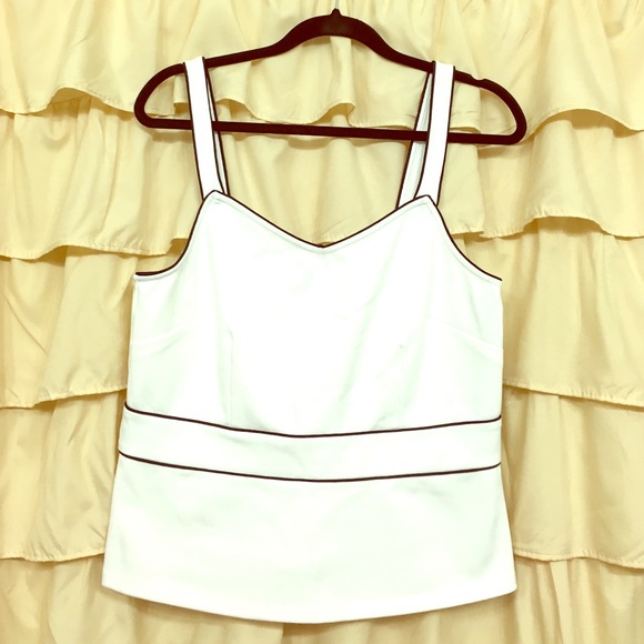Ann Taylor white structured tank top - Picture 1 of 3