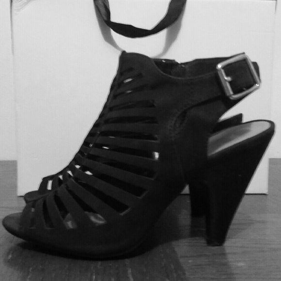 Black Peep Toe Heels