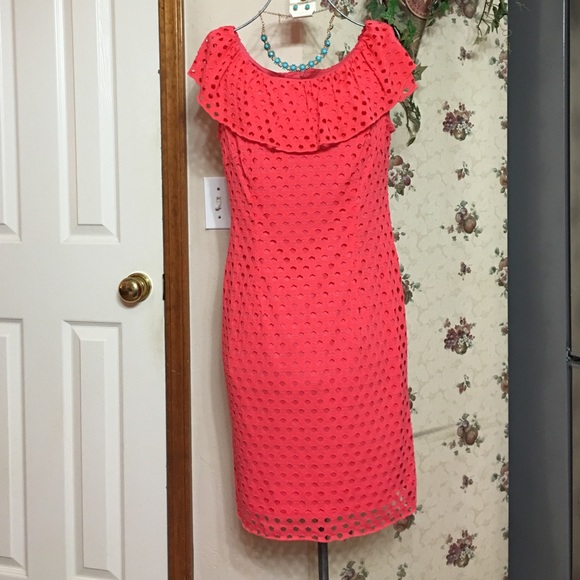 Fun Salmon Colored Dress - Picture 1 of 4