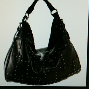Kenneth Cole black leather hobo bag