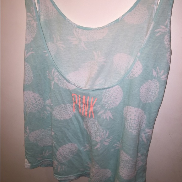 PINK Victoria's Secret Tops - Pink tank top in teal with pineapples. So cute! 🤗