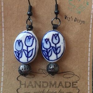 Porcelain drop earrings