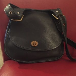 Navy blue Coach Saddle Bag