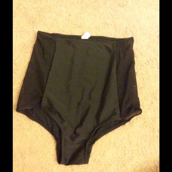 Mesh sides, high waisted bikini bottoms.