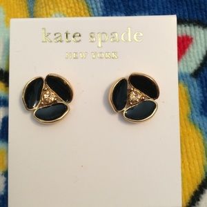 Black Flower Kate Spade Earrings