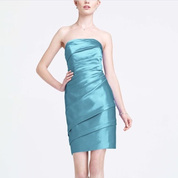 David's Bridal Dresses & Skirts - Davids bridal  Pool blue, satin strapless