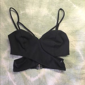 Criss cross crop top with cut outs