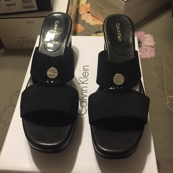 Calvin Klein leather wedges