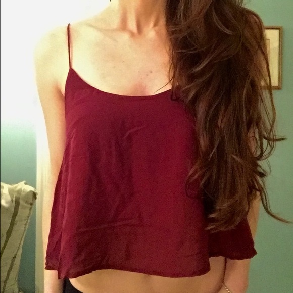 Brandy Melville Tops - Brandy Melville maroon crop top NWOT