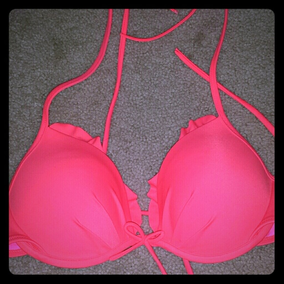 Bikini top coral color from Victoria Secret
