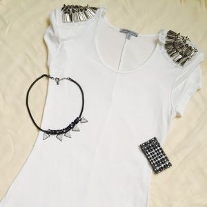 Spiked white tee