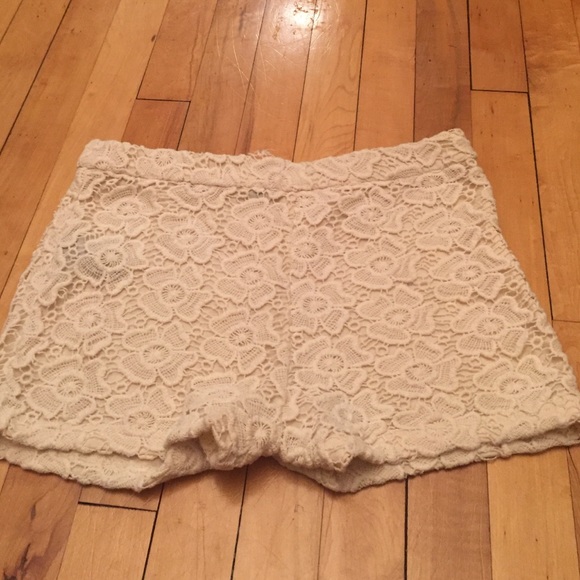 Forever 21 Pants - White Laced Shorts from Forever 21
