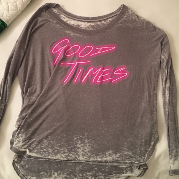 CHASER acid washed "good times" long sleeved tee