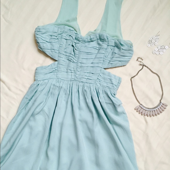 Baby blue cut out dress