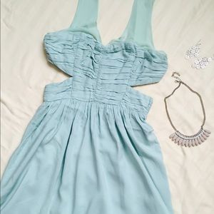 Baby blue cut out dress
