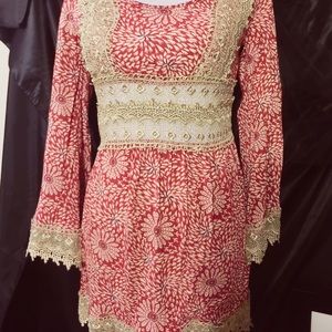 Kiss the sky Bohemia Lace trim dress !