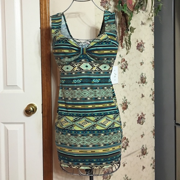 Tribal Print Sheath Dress - Picture 1 of 4