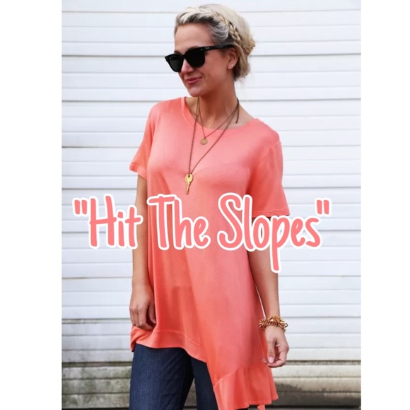 Cap Sleeve "Hit the Slopes" Tunic in Peach - Picture 3 of 8