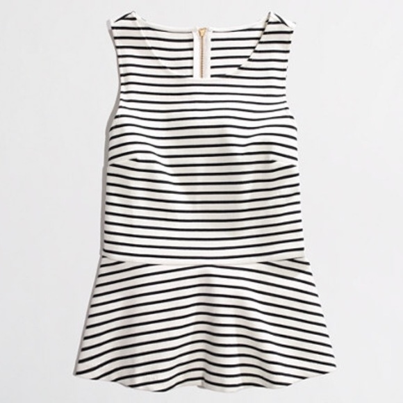 J. Crew FACTORY ponte peplum top in stripe