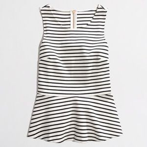 J. Crew FACTORY ponte peplum top in stripe