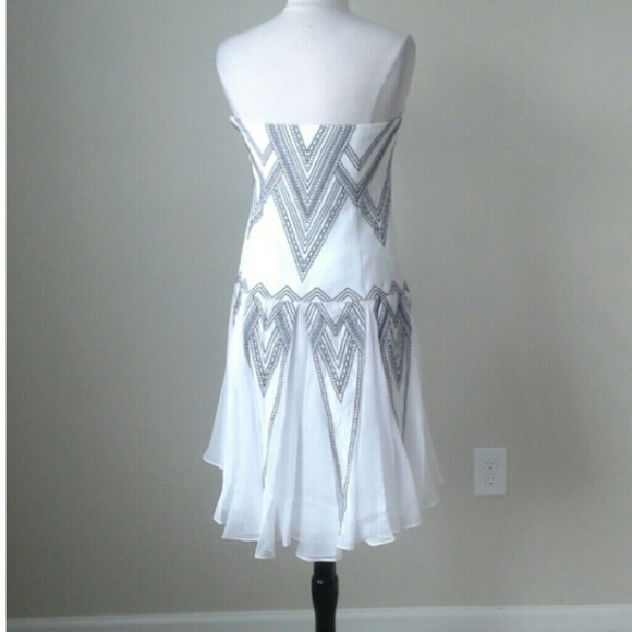 strapless embroidered radiating angles dress SOLD - Picture 2 of 4