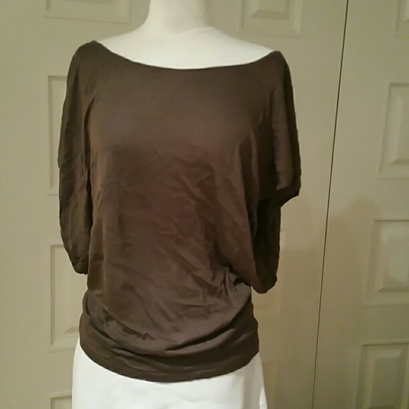 Soft brown knit top by theory