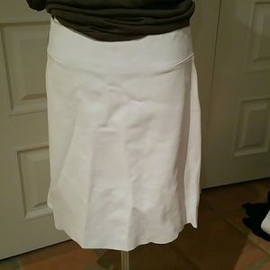 White leather a-line skirt