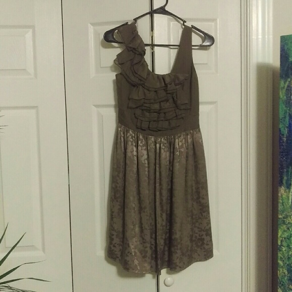 Anthropologie Burlapp green silk ruffle dress - Picture 1 of 3
