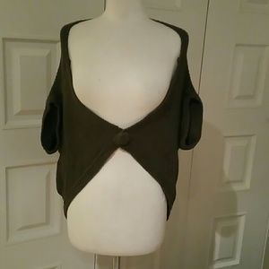 Brown high low cardigan