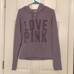 Grey pink hoodie