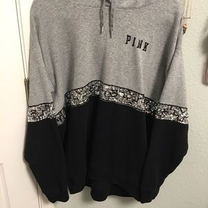 VS PINK Black & Silver Bling Hoodie