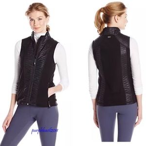 MARC NEW YORK Fleece Vest with Quilted Woven Cire