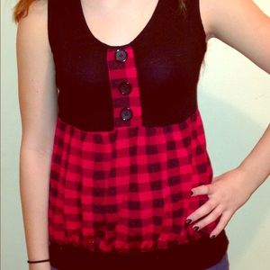 Black and Red plaid blouse