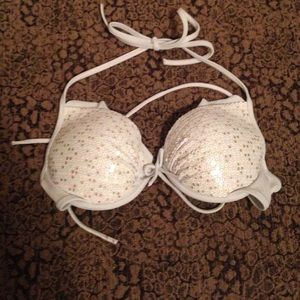 White sequin push up Victoria secret bikini top