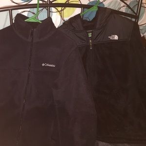 Black North Face & black Columbia jacket bundle