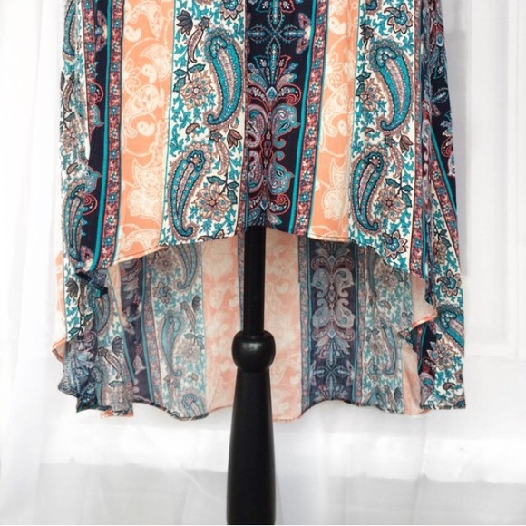 🎉1 LEFT🎉 Navy & Orange High Low Dress - Picture 3 of 4