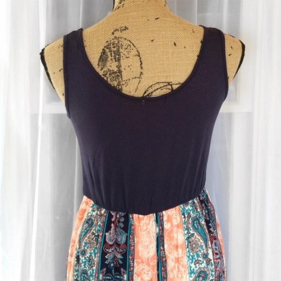 🎉1 LEFT🎉 Navy & Orange High Low Dress - Picture 4 of 4