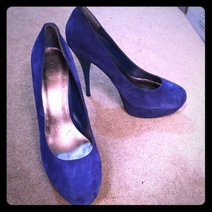 Bakers Blue Suede Platform Heels
