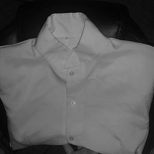 White custom made button up dress shirt