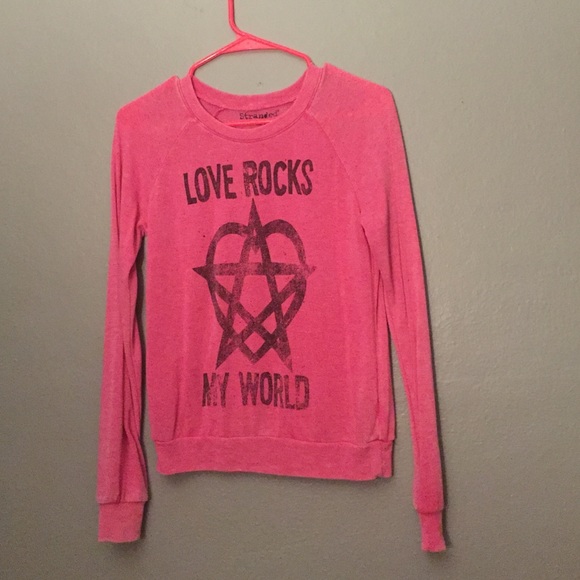 "Love Rocks My World" pink super soft sweater